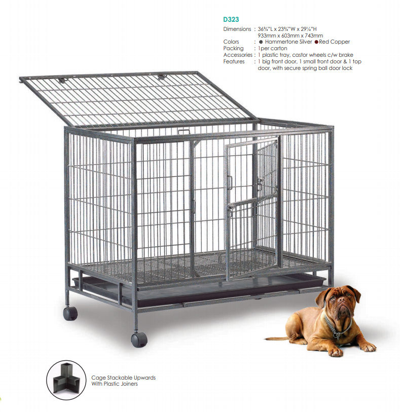 Steel Dog Cage D323 3ft x 3ft x 2+ft