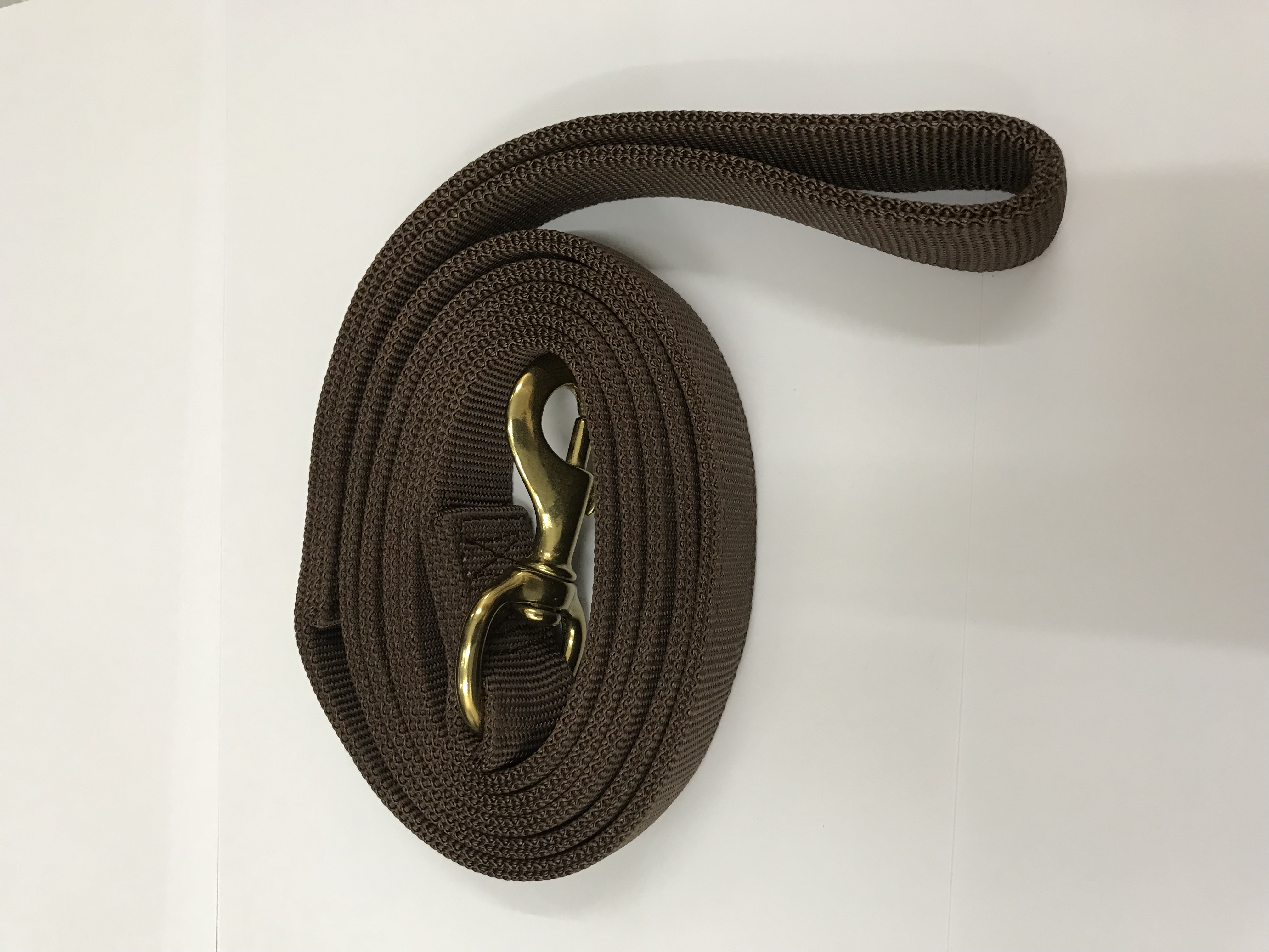 Dog Training Nylon Leash 25mm x 62cm 2-Layers (Flat) Large Breed Brown